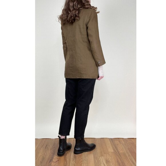 Vintage 100% Linen Blazer Jacket Coat Oversized Old Money Academia Quiet Luxury - Picture 3 of 8